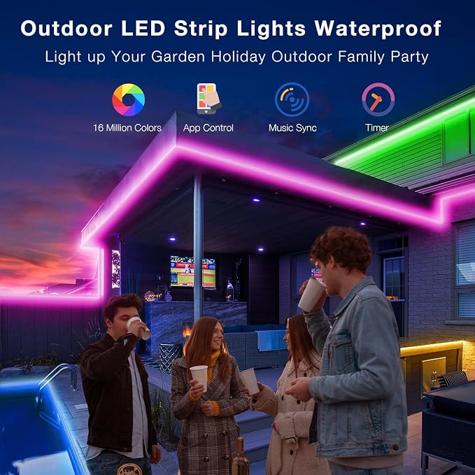 Outdoor LED Strip Lights Waterproof 100ft, IP67 Waterproof LED Light Strips - Image 2