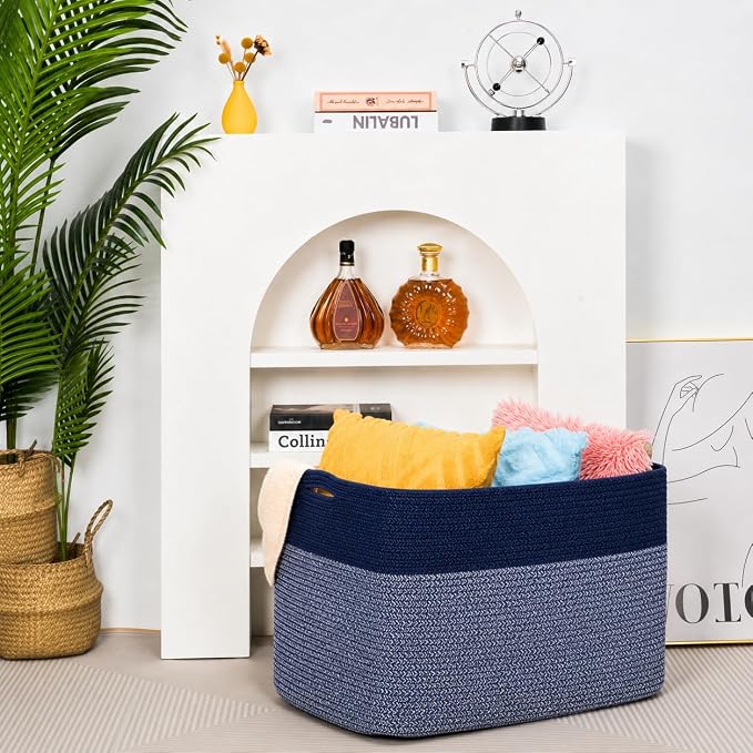 112L Extra Large Blanket Basket Holder Living Room, Dog Toy Organizer Bin Box - Image 7
