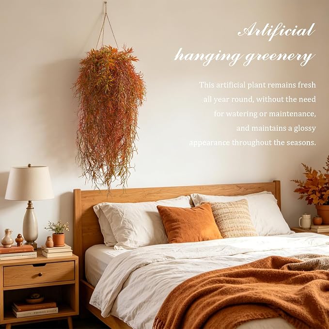4Pcs Autumn Fake Hanging Fern Plants - Image 5