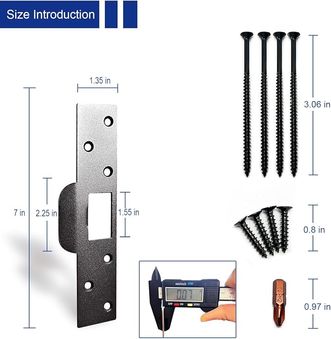 U 9476 Security Latch Strike, Extra Long Door Strike Plate 7", Reinforced - Image 3