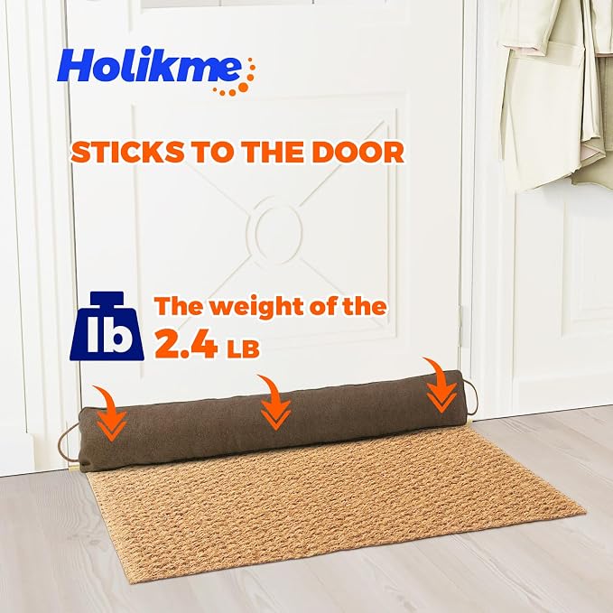 Holikme Weighted Door Draft Stopper, Heavy Duty Under Door Draft Blocker Bottom - Image 2