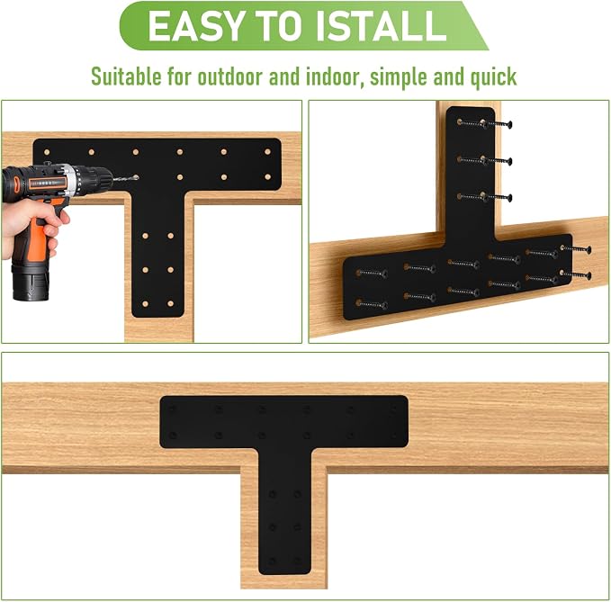 T Post Bracket 4PCS, 6x6 Lumber | Black Powder Coated Heavy Duty Pergola - Image 5