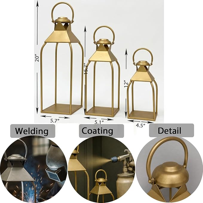 Decorative Metal Lanterns Indoor Outdoor, Candle Holder - Image 6