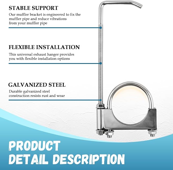 3 Inch Exhaust Hangers, Heavy Duty Adjustable 3 Exhaust Clamp - Image 5