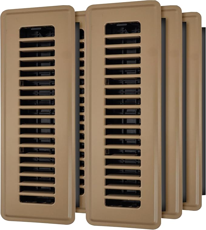 Floor Register 2x10, 6 Pack Brown Floor Vent Covers by HQZHQZ