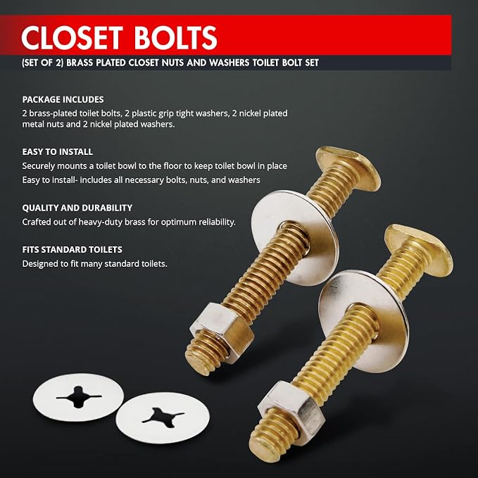Raven KCDC-36436-200 Brass Plated Closet Bolts - Image 3