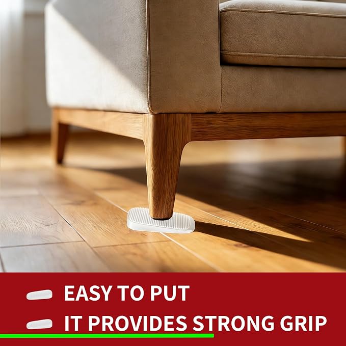 Ezprotekt 32 Pcs Clear Silicone Furniture Leveling Shims Anti Wobble Pads | - Image 3