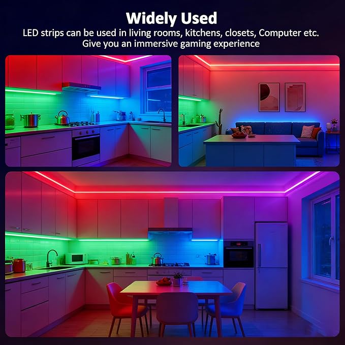 5V USB LED Strip Lights, 3.28FT 3Key COB Light Strip RGB, Short LED Strip Light - Image 5