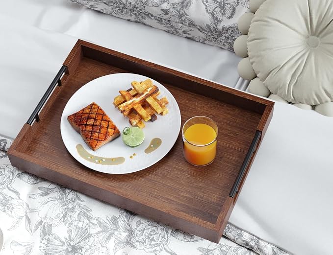 Fibogollo Set of 2 Bamboo Serving Trays - Image 2