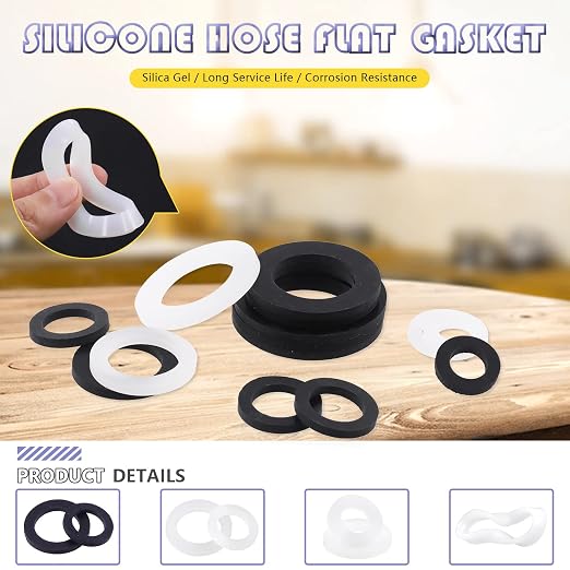 Swpeet 256Pcs 7 Sizes Flat Rubber and Silicone Washers O Ring Plumbing Washers - Image 4