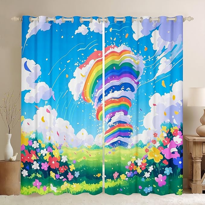 jejeloiu 3D Tornado Blackout Shades Window Treatments Natural Disaster Window by jejeloiu
