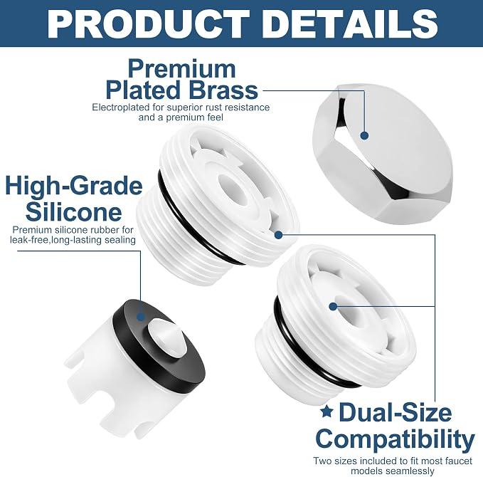 1 Pack Outdoor Faucet Repair Kit, Brass Vacuum Breaker Repair Kit Fit 2 Sizes - Image 4