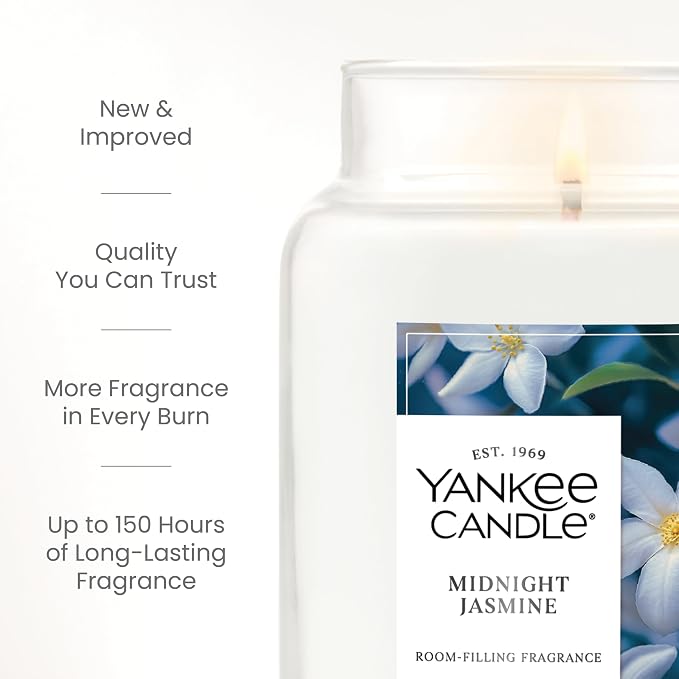 Yankee Candle Midnight Jasmine Scented Candle, 22oz Large Jar - Image 3
