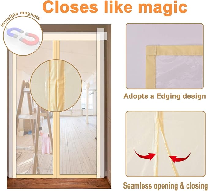 Magnetic Zippered Dust Barrier Door Cover - Image 2