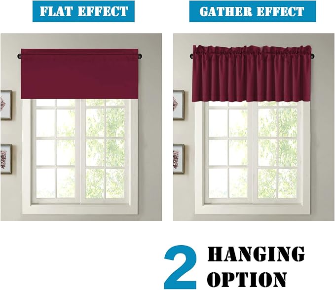 H.VERSAILTEX Blackout Valances for Windows, Kitchen Window Valance Curtains for - Image 6