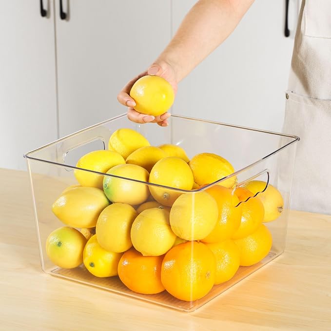 Vtopmart 10 Pack Extra Large Clear Storage Bins, 11x11 Cube Organizer | Acrylic - Image 8