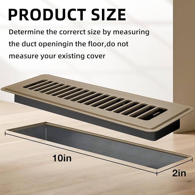 Floor Register 2x10, 6 Pack Brown Floor Vent Covers - Image 5