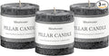 3x3 Inch Black Pillar Candles Set of 3 by MiraScents