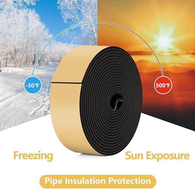 DEMEDO Pipe Insulation Tape, Pipe Wrap Insulation Foam Tape Self Adhesive - Image 8