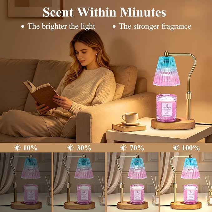 Purple Candle Warmer Lamp with Timer Dimmer Adjustable Height, Electric Wax - Image 5