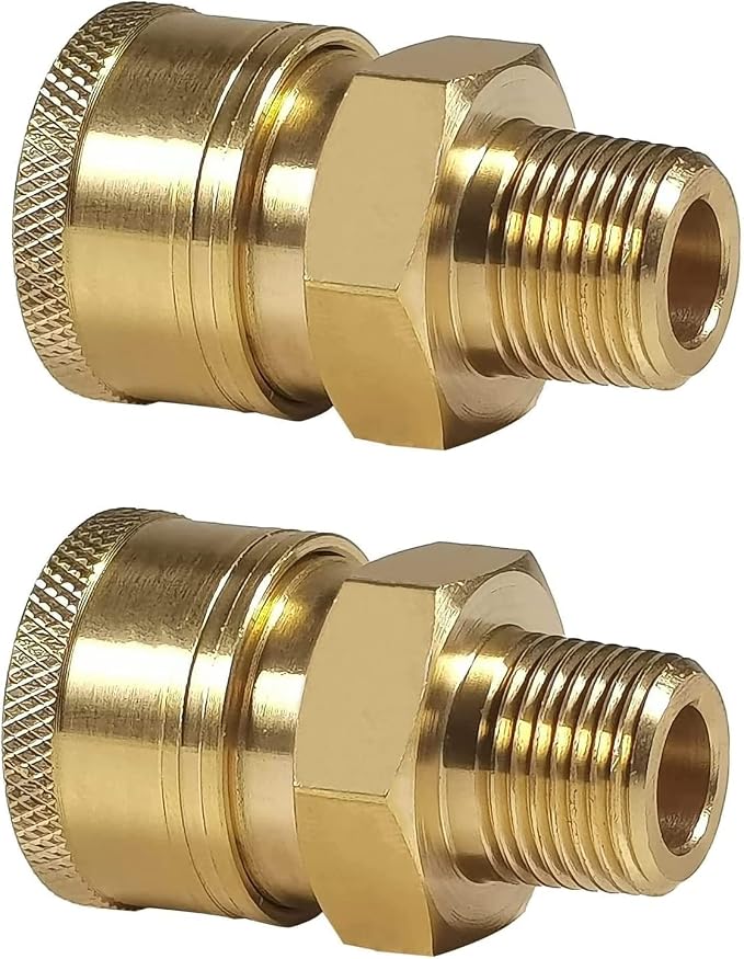 YAMATIC 3/8 in Quick Connect Socket to Male NPT Adapter, 5000 PSI, 2 Pack | by YAMATIC