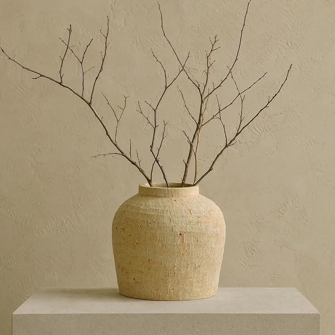Large Ceramic Vase, Rustic Farmhouse Terracotta Vase - Image 4