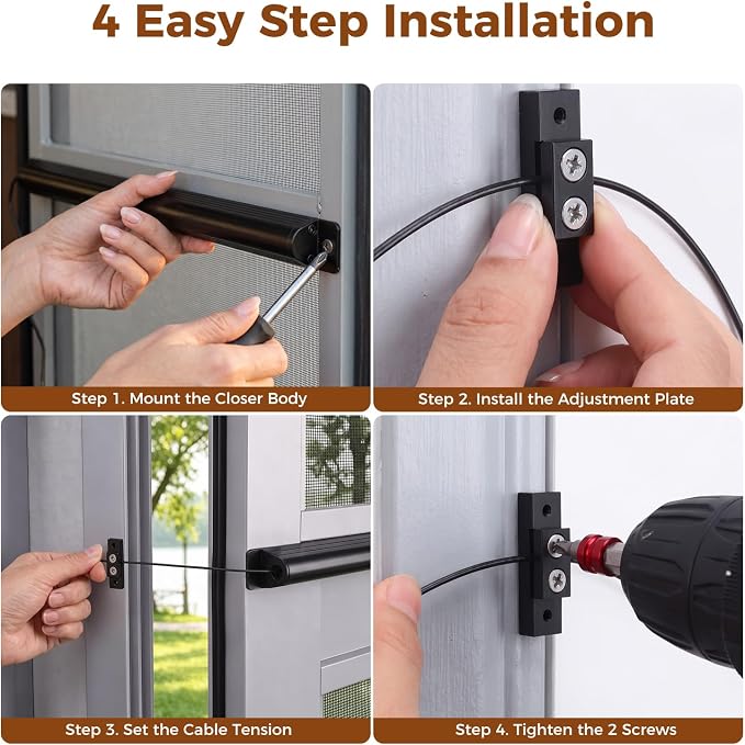 RV Screen Door Closer, Adjustable Tension, 17-Inch Aluminum | Automatic Closing - Image 6