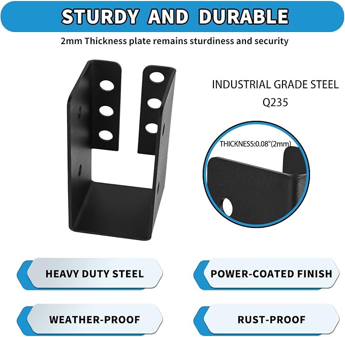 2x4 Joist Hanger 24PCS, Outdoor Trim Concealed-Flange Joist Bracket | Railing - Image 3
