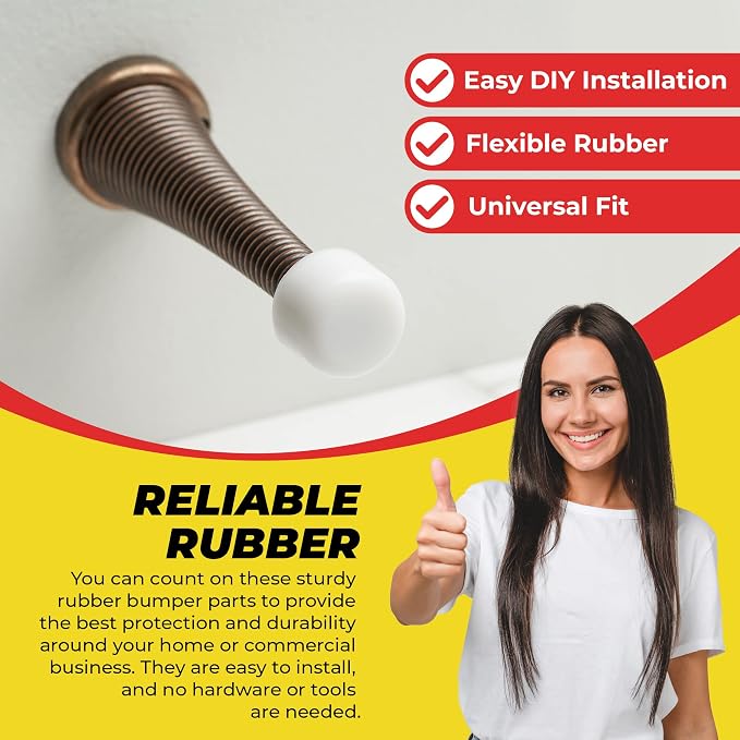 Premium Rubber Door Stop Stud Replacement Tips – Doorstopper Bumpers, Springe - Image 7