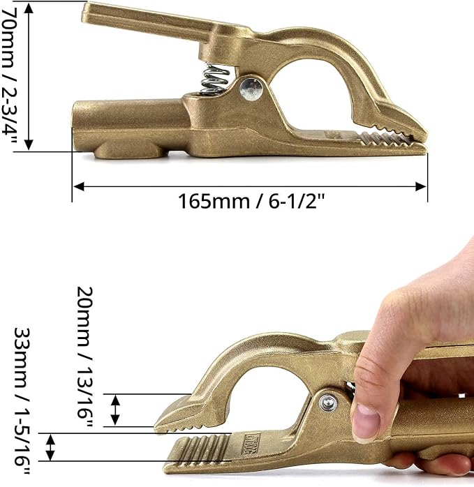 QWORK Welding Bronze Ground Clamp, 1.6 Pounds and 500A, 1 piece - Image 5