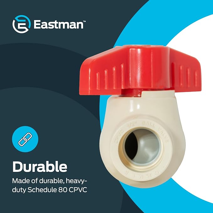 Eastman 1/2 Inch CPVC Slip Ball Valve - Image 4