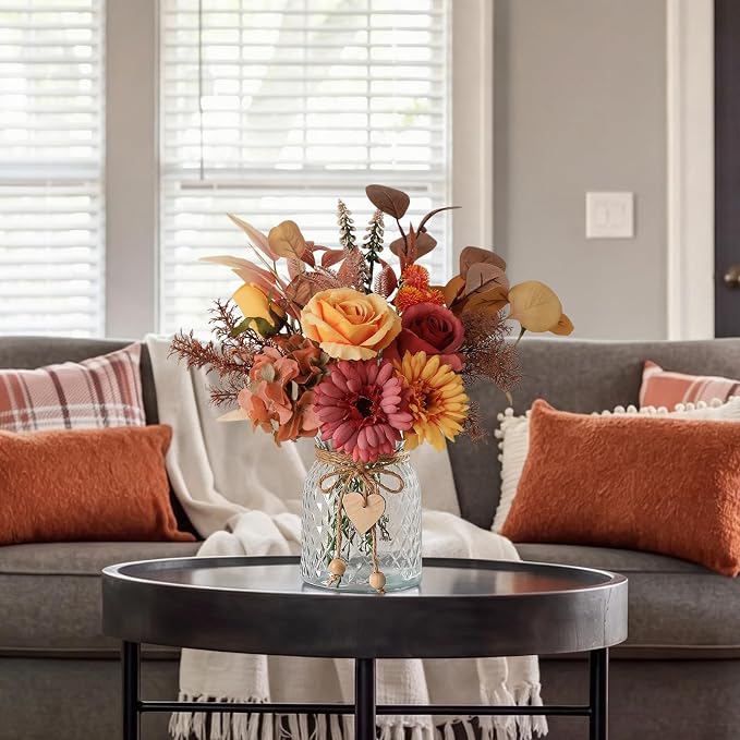 Fake Fall Flowers in Vase, Fall Flower Arrangements, Floral Arrangement - Image 3