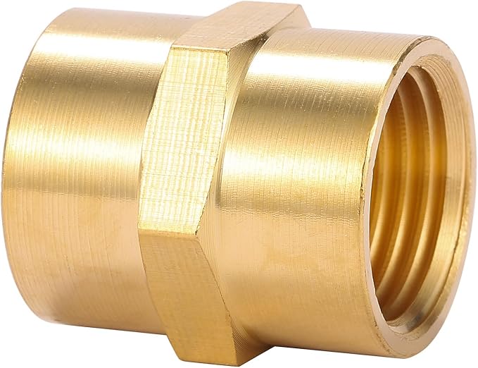 2 Pack 3/4" x 3/4" NPT Coupler, Brass Female Pipe Fitting | - Image 3