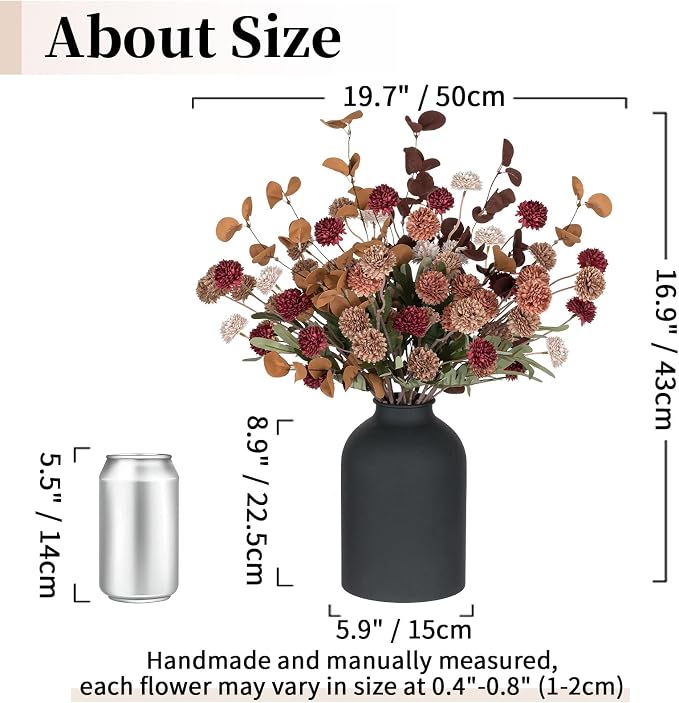 BLOSMON Fall Brown Flowers for Centerpieces, Dining Room Table Decoration | - Image 5