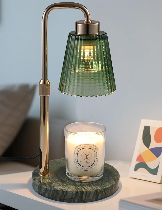 Marble Candle Warmer Lamp Green by GODONLIF