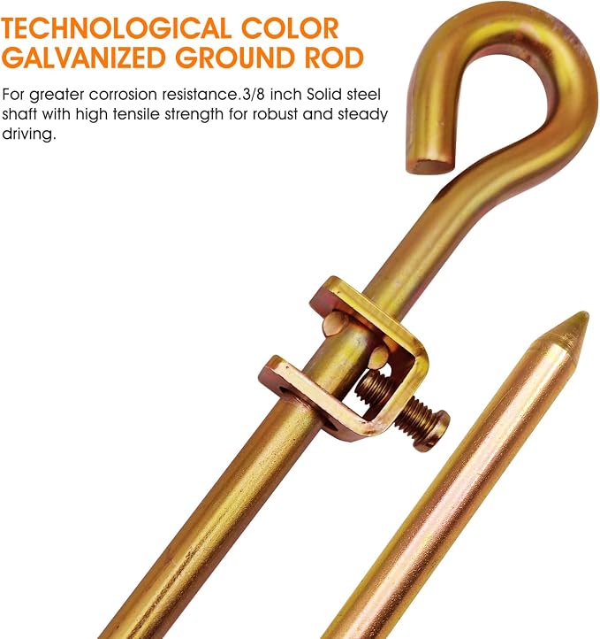 Portable Ground Rod, Oval-eye Grounding Bar - Image 5