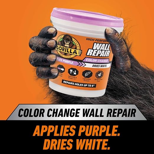 Gorilla High Performance Wall Repair, 32 oz Tub, Dries White | Spackling and - Image 2