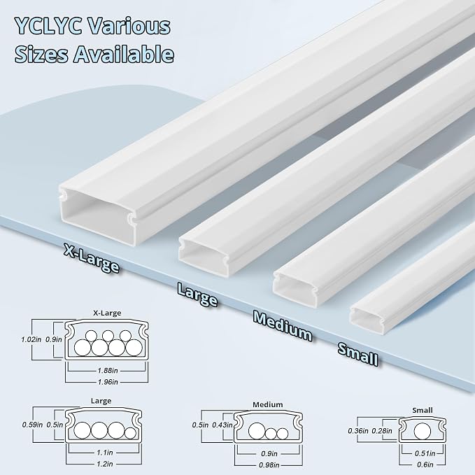 Cord Covers - 63in Paintable TV Cable Hider Kit, X-Large Cord Management System - Image 4