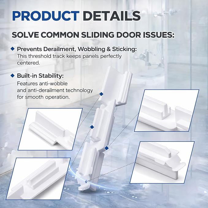 Novabright 2 Pack Sliding Shower Door Bottom Guide, Track Sill Guide - Image 5