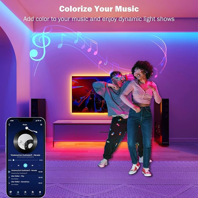 50ft Led Strip Lights, Music Sync Color Changing Led Light Strips, App Control - Image 4