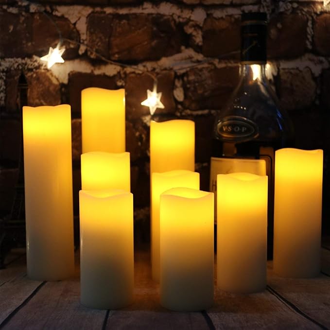 Flameless Candles Led Candles Pack of 9 Real Wax Battery Candles - Image 2
