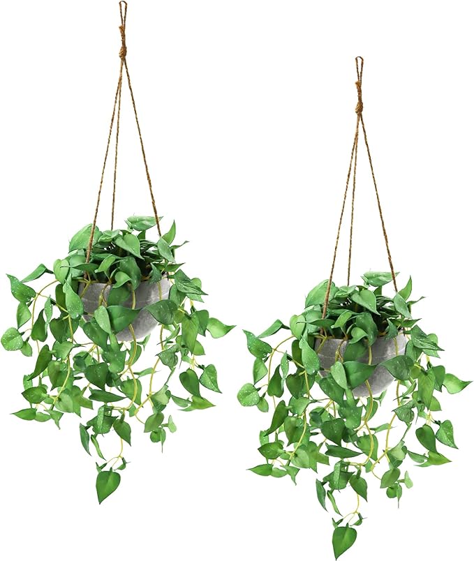 TNNTOPELE 2 Pack Hanging Plant Fake Plants by TNNTOPELE