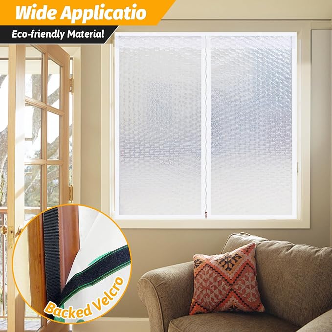 Thickened Reusable Window Insulation Kit 47'' x 63''-Winter Weatherproofing - Image 6