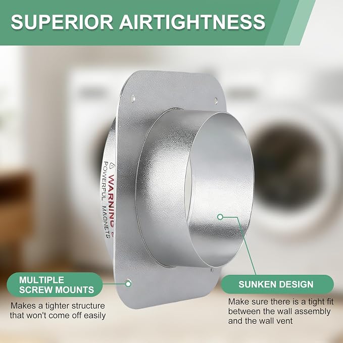 Magnetic Dryer Vent Connector Kit Airtight Seal Magnetic Dryer Vent Coupling - Image 6