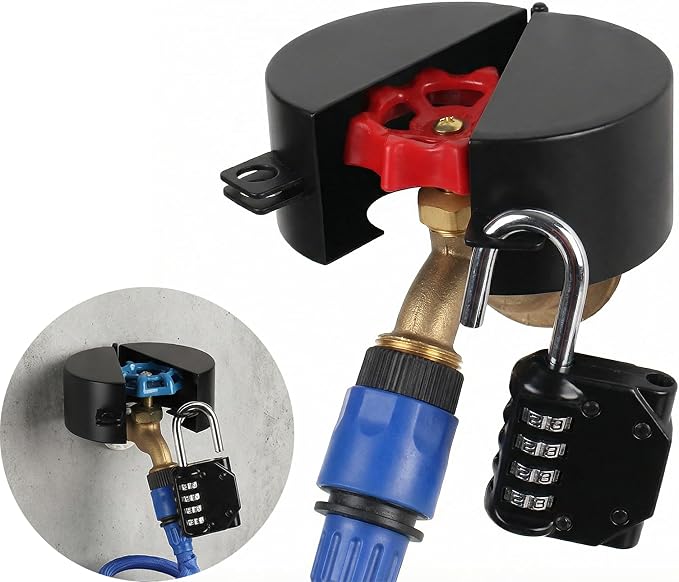 Gate Valve Locking Device Metal Black, no Installation Required, Can Prevent by TEMEILI