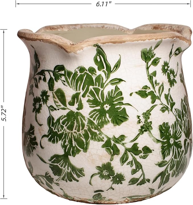 Xiaan Jiaju Tuscan Ceramic Plant Pots, Vintage Planter & Vase - Image 4