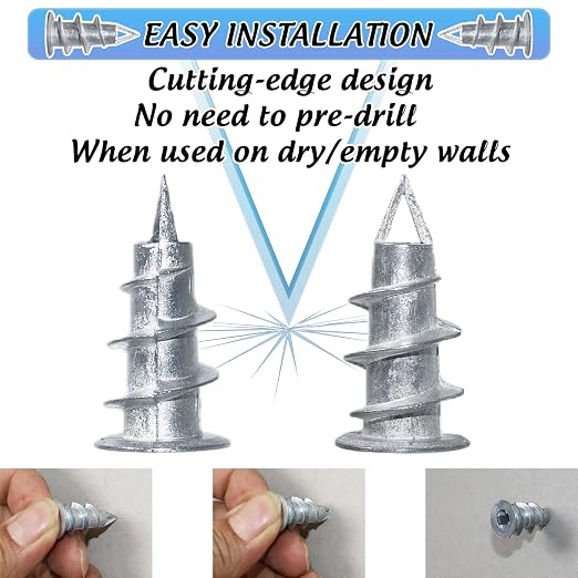 Metal No Pre-Drill Self Drilling Wall Anchors and Screws - Image 2