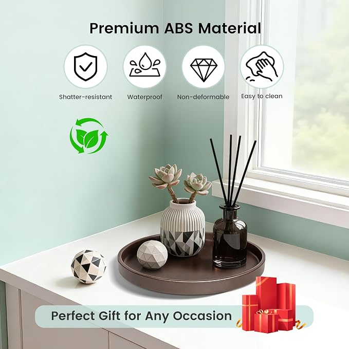 2 Pack 10" Bathroom and Vanity Tray, ABS Bathroom Counter Organizer, Coffee - Image 5