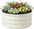 2x2x1ft Round Galvanized Raised Garden Bed Kit Outdoor, Metal Planter Box by snugniture