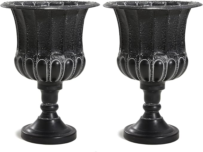 Worth Garden 25" H. Metal Urn Planters 2-Pack by WORTH